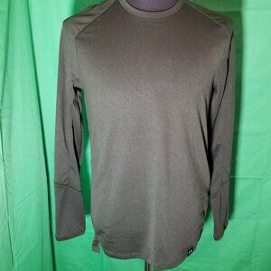 Under Armour Mens Small Fitted Run Heatgear Olive Green Long Sleeve Gym Active